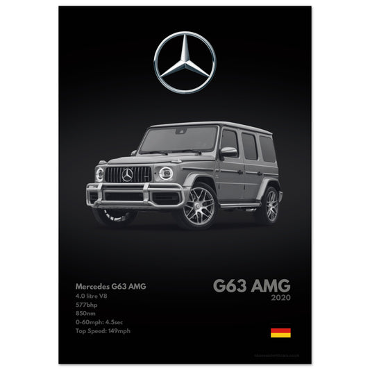 Mercedes G63 AMG Poster - Monochrome Collection