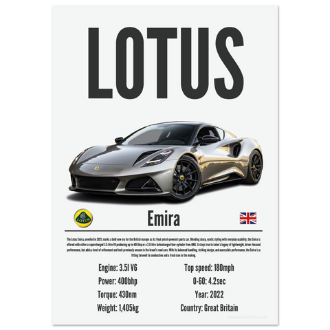 303 Lotus Emira Poster - Precision Collection