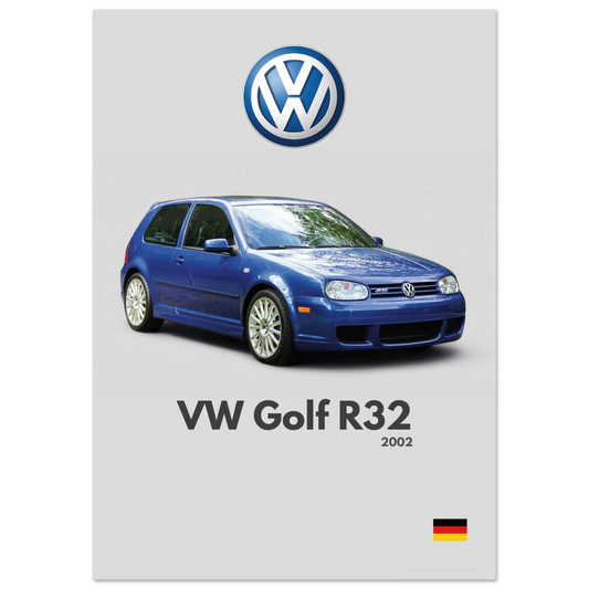Volkswagen Golf R32 Poster - Minimalist Collection
