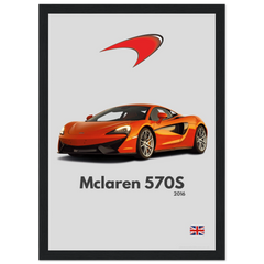 225 Mclaren 570S Poster - Minimalist Collection