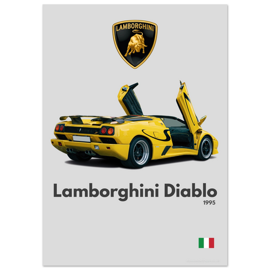 Lamborghini Diablo SV Poster - Minimalist Collection