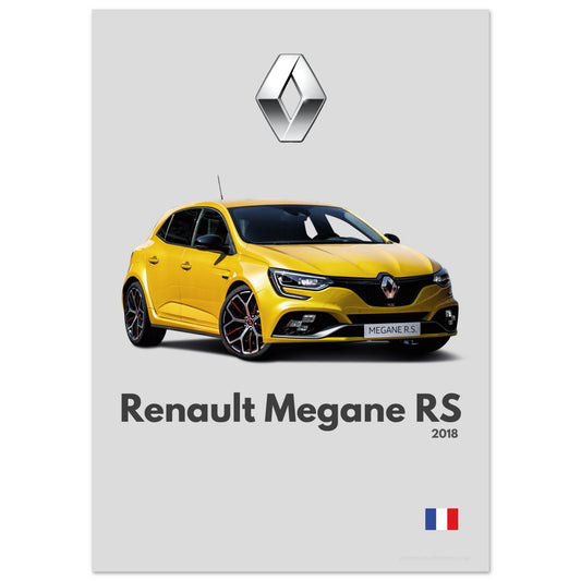 Renault Megane RS Poster - Minimalist Collection