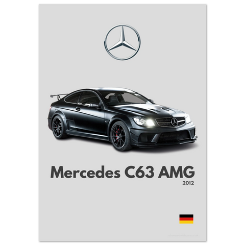 061 Mercedes C63 AMG Poster - Minimalist Collection