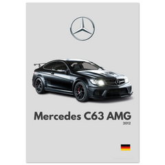 061 Mercedes C63 AMG Poster - Minimalist Collection