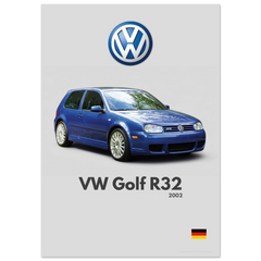 230 Volkswagen Golf R32 Poster - Minimalist Collection