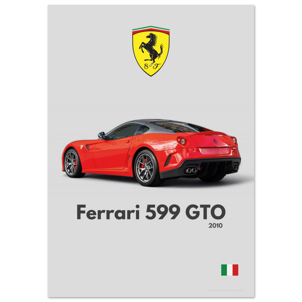 200 Ferrari 599 GTO Poster - Minimalist Collection