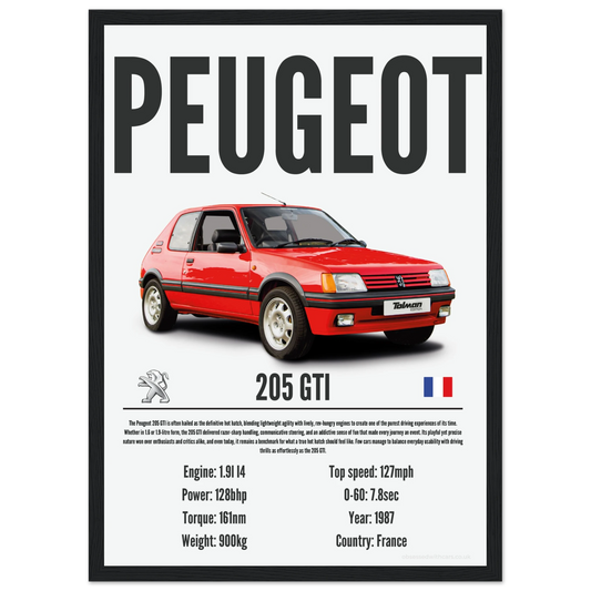 Peugeot 205 GTI Poster - Precision Collection