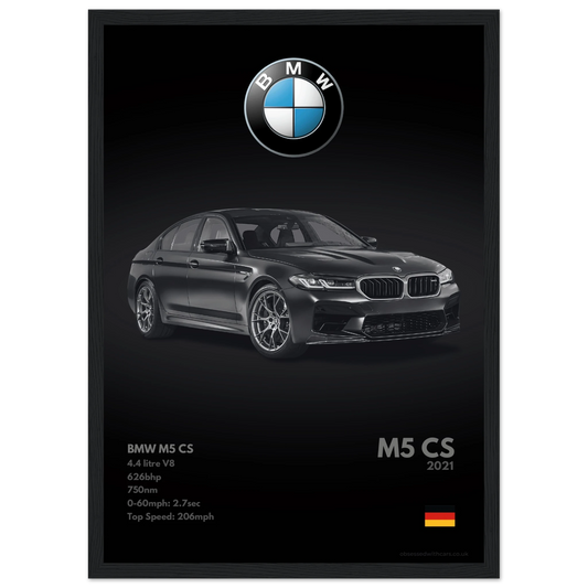 BMW M5 CS Poster - Monochrome Collection