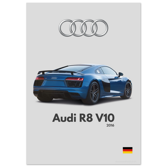 Audi R8 V10 Poster - Minimalist Collection