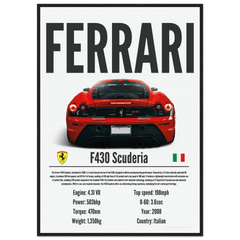 340 Ferrari F430 Scuderia Poster - Precision Collection