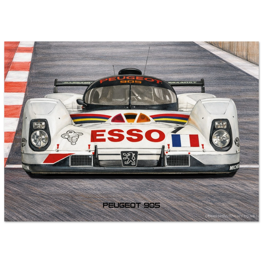 Peugeot 905 Poster - Le Mans Legends Collection