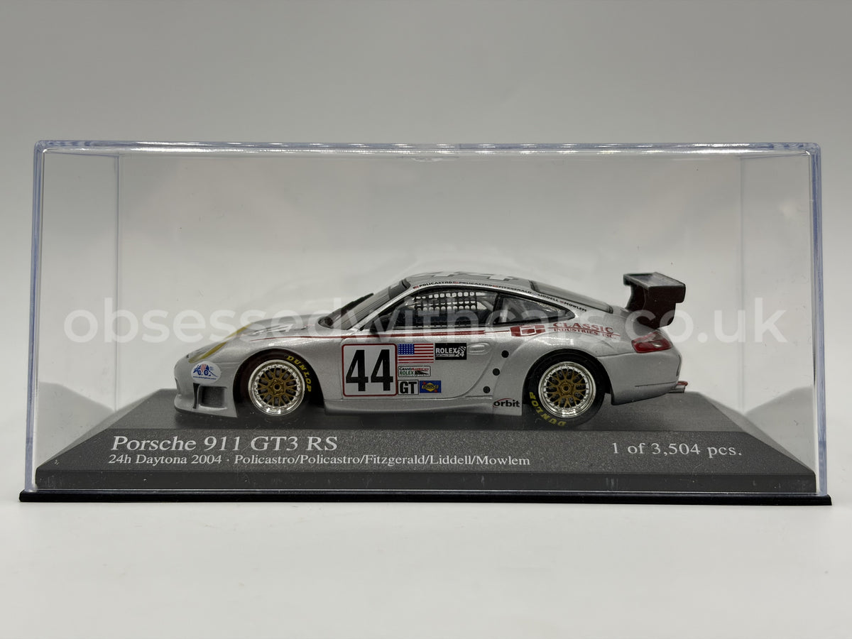 1/43 2004 Porsche 911 GT3 RS - 24h Daytona - Policastro / Policastro Jr / Fitzgerald / Liddell / Mowlem - Minichamps | Model Car