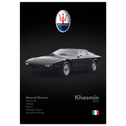 Maserati Khasmin Poster - Monochrome Collection