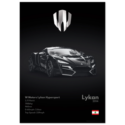 Lykan Hypersport Poster - Monochrome Collection