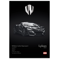 031 Lykan Hypersport Poster - Monochrome Collection