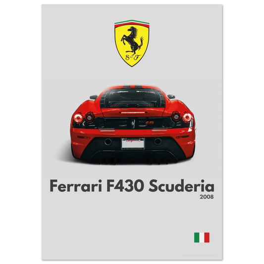 Ferrari F430 Scuderia Poster - Minimalist Collection