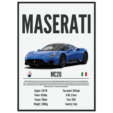 248 Maserati MC20 Poster - Precision Collection