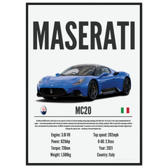 248 Maserati MC20 Poster - Precision Collection