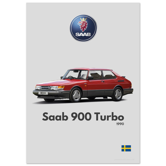 Saab 900 Turbo Poster - Minimalist Collection