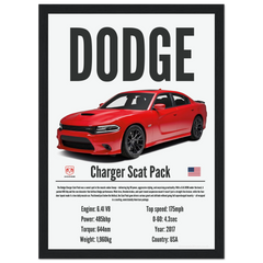 374 Dodge Charger Scat Pack Poster - Precision Collection