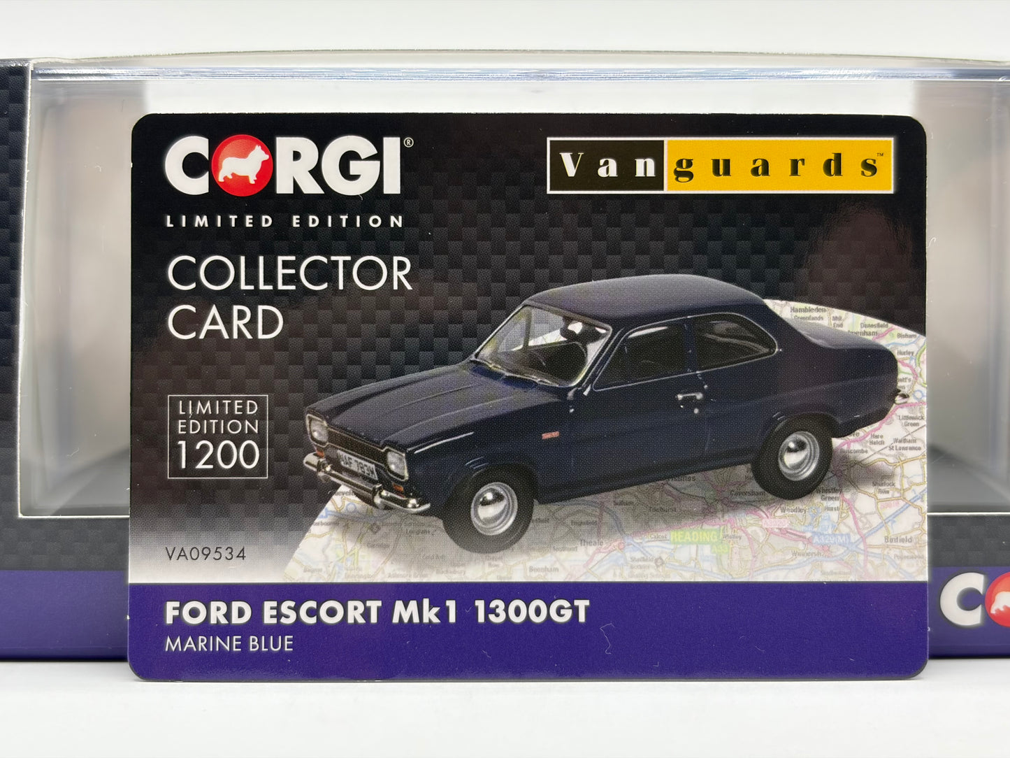 1/43 1974 Ford Escort MK1 1300GT - Marine Blue | Corgi Vanguards | Model Car