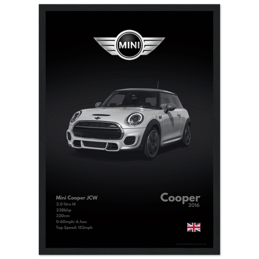 Mini Cooper JCW Poster - Monochrome Collection