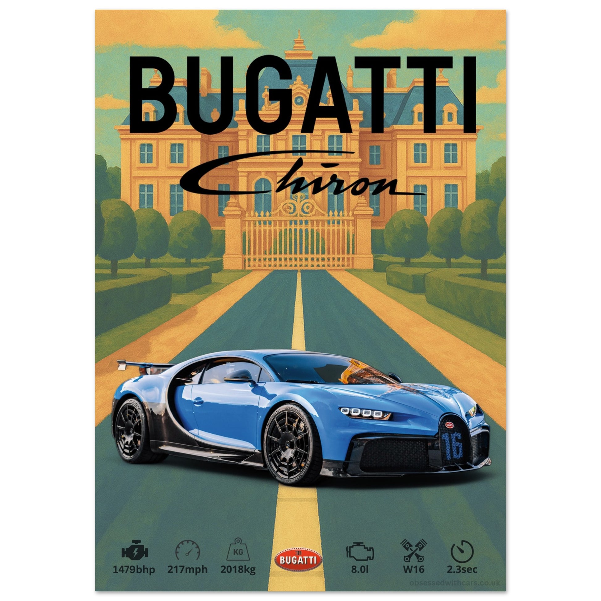 Bugatti Chiron Pur Sport Poster - Abstract Collection