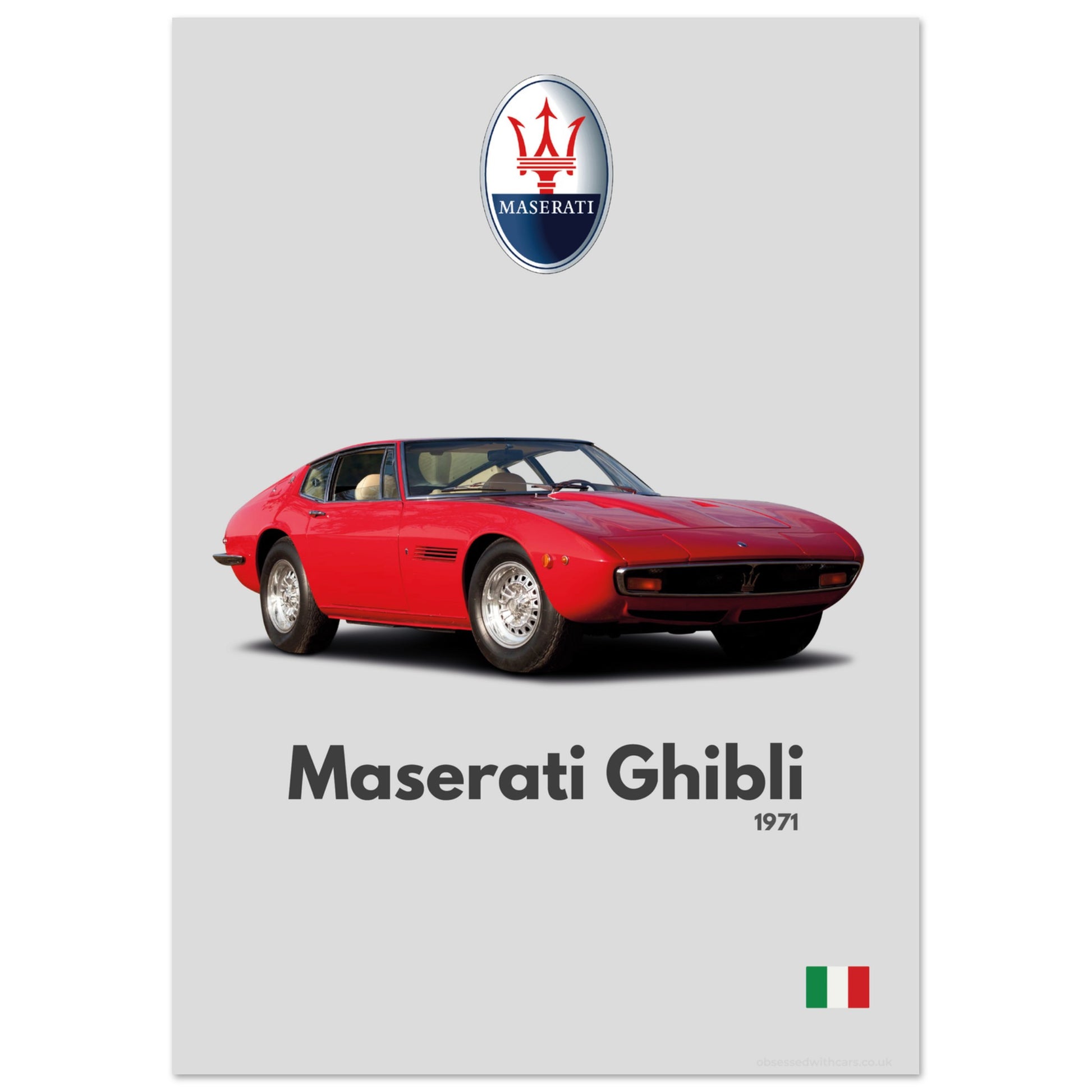 Maserati Ghibli Poster - Minimalist Collection