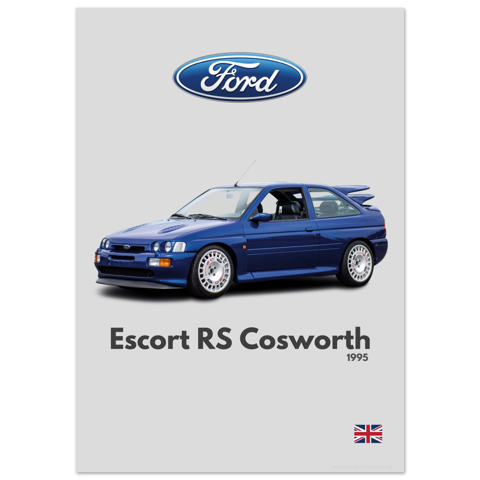 Ford Escort RS Cosworth Poster - Minimalist Collection