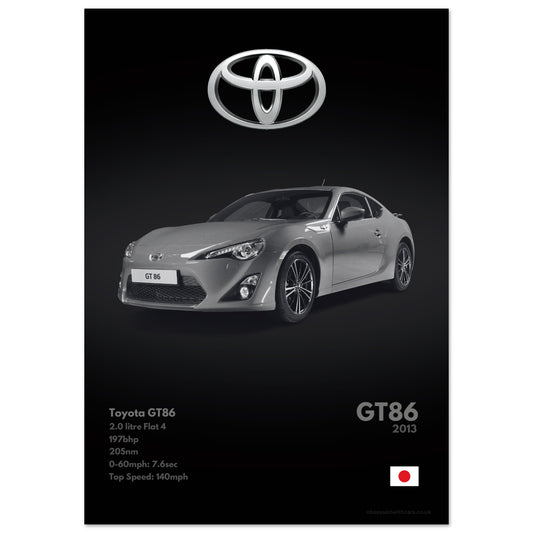 Toyota GT86 Poster - Monochrome Collection