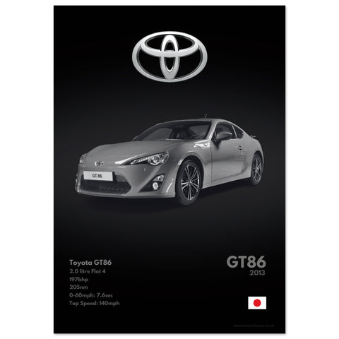 488 Toyota GT86 Poster - Monochrome Collection