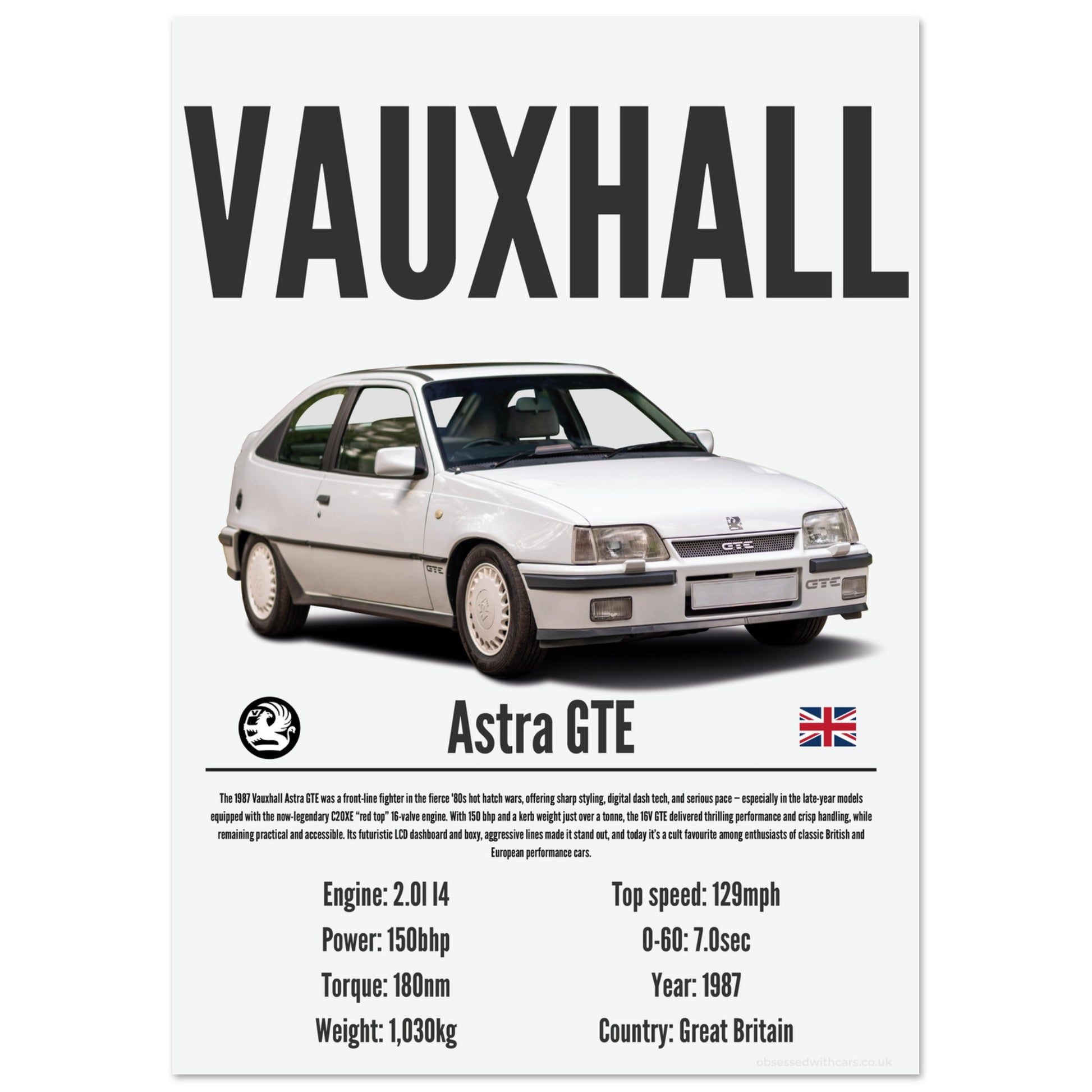 Vauxhall Astra GTE Poster - Precision Collection