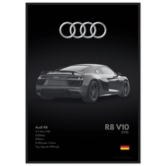 351 Audi R8 V10 Poster - Monochrome Collection