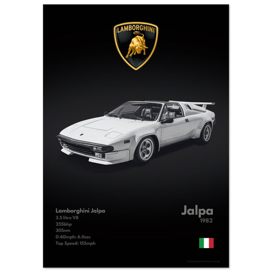 Lamborghini Jalpa Poster - Monochrome Collection