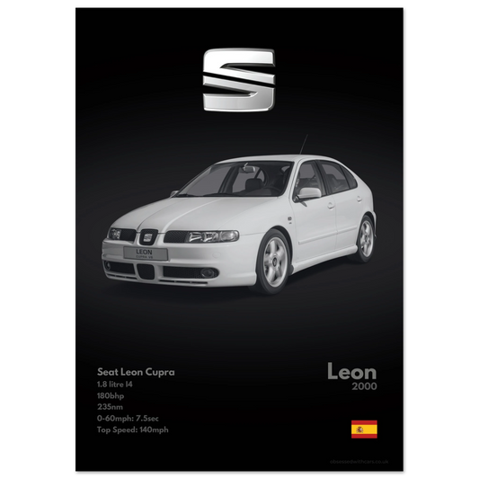 Seat Leon Cupra Poster - Monochrome Collection