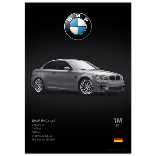 BMW 1M Coupé Poster - Monochrome Collection