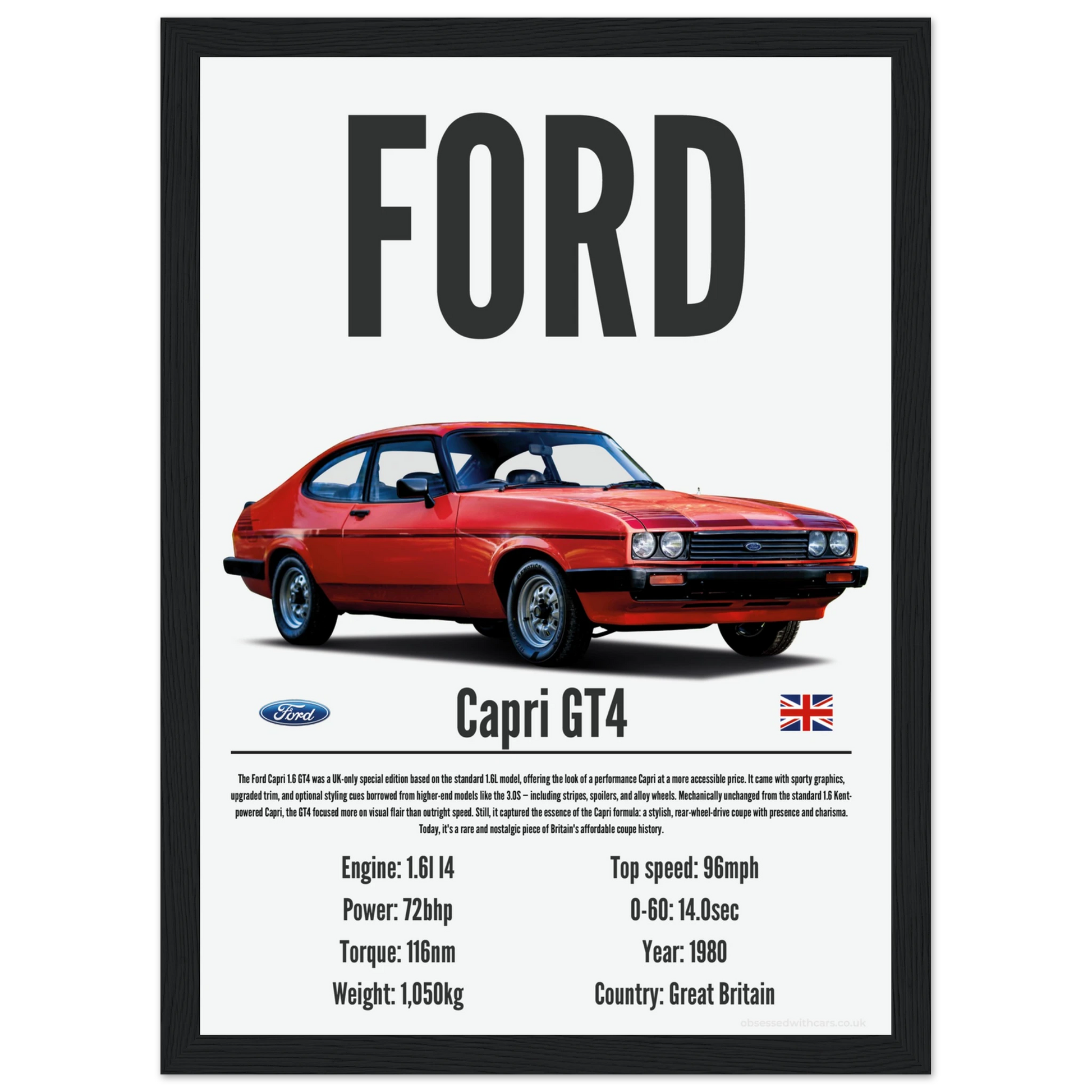 Ford Capri GT4 Poster - Precision Collection
