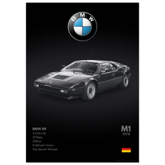 320 BMW M1 Poster - Monochrome Collection