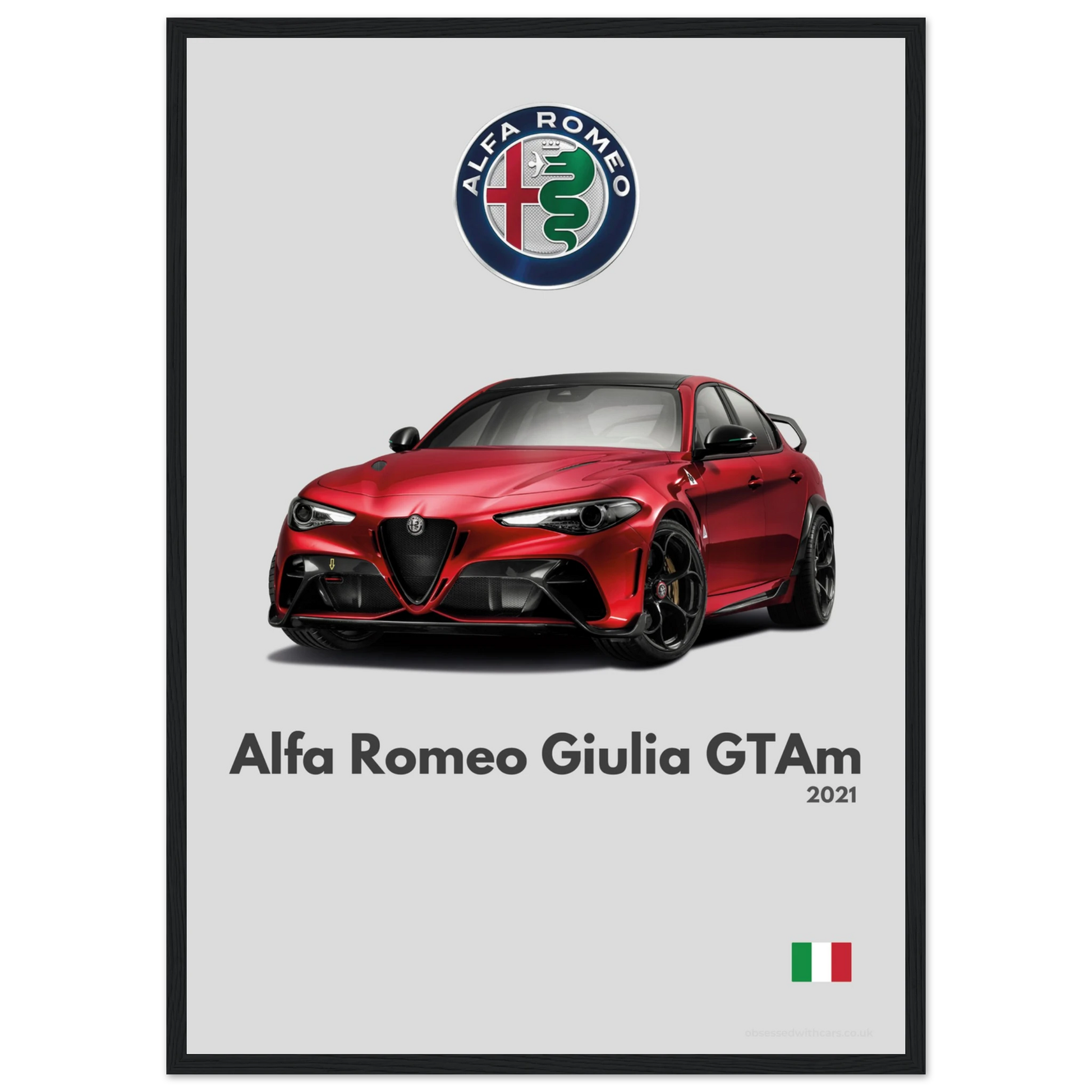 Alfa Romeo Giulia GTAm Poster - Minimalist Collection