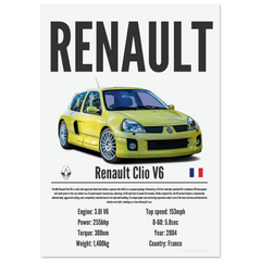 182 Renault Clio V6 Poster - Precision Collection