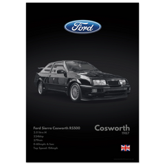 220 Ford Sierra Cosworth RS Poster - Monochrome Collection