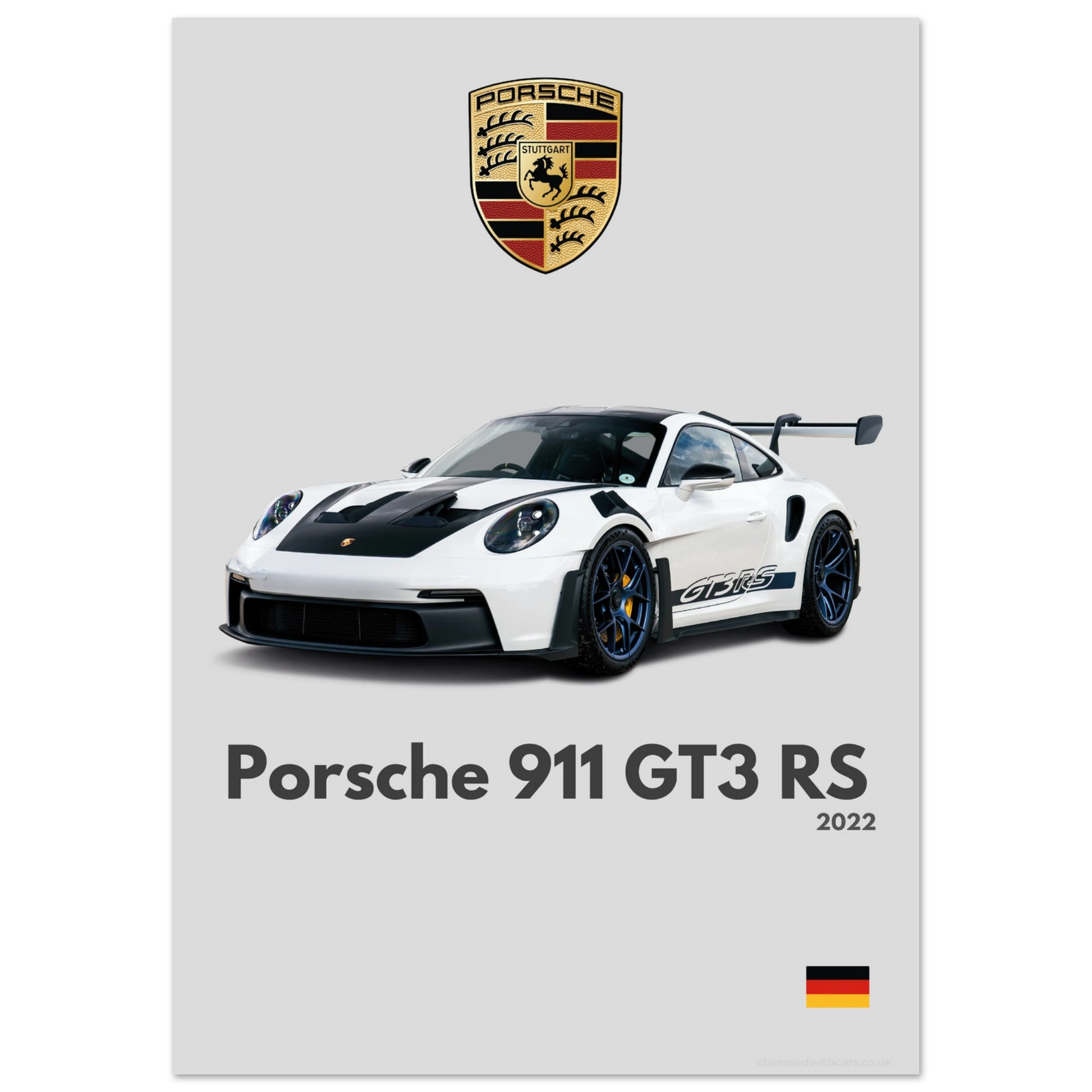 Porsche 911 GT3 RS Poster - Minimalist Collection
