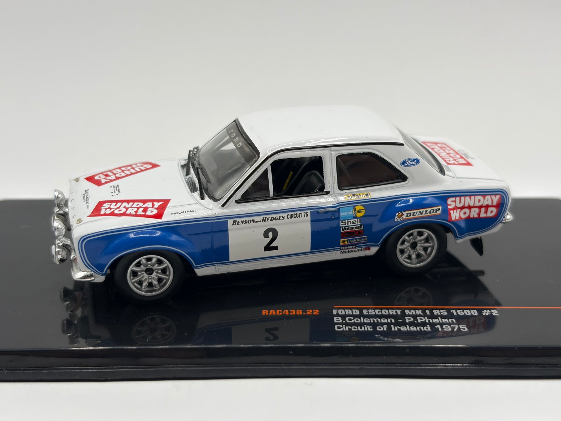 1/43 1975 Ford Escort MK1 RS1600 - Circuit of Ireland - Coleman / Phelan | Model Rally Car
