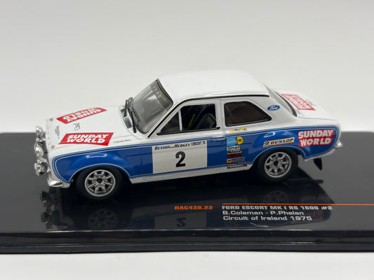 1/43 1975 Ford Escort MK1 RS1600 - Circuit of Ireland - Coleman / Phelan | Model Rally Car