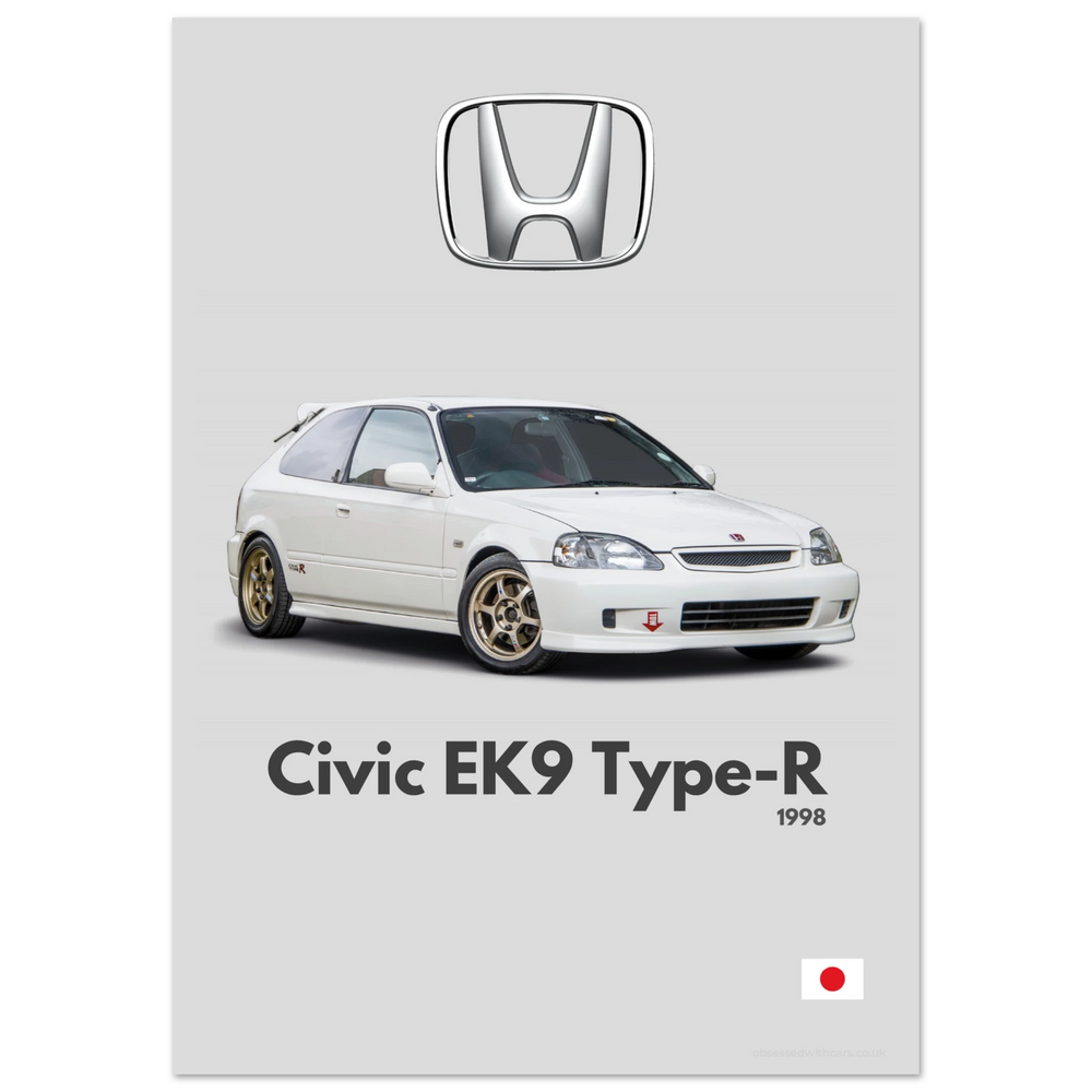 141 Honda Civic EK9 Type R Poster - Minimalist Collection