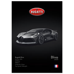 054 Bugatti Divo Poster - Monochrome Collection