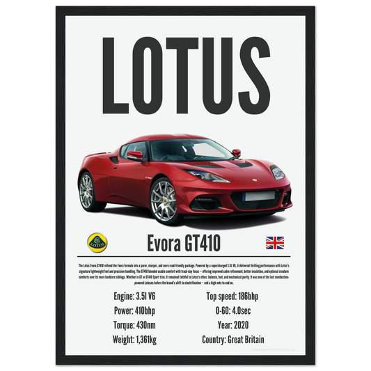 Lotus Evora GT410 Poster - Precision Collection
