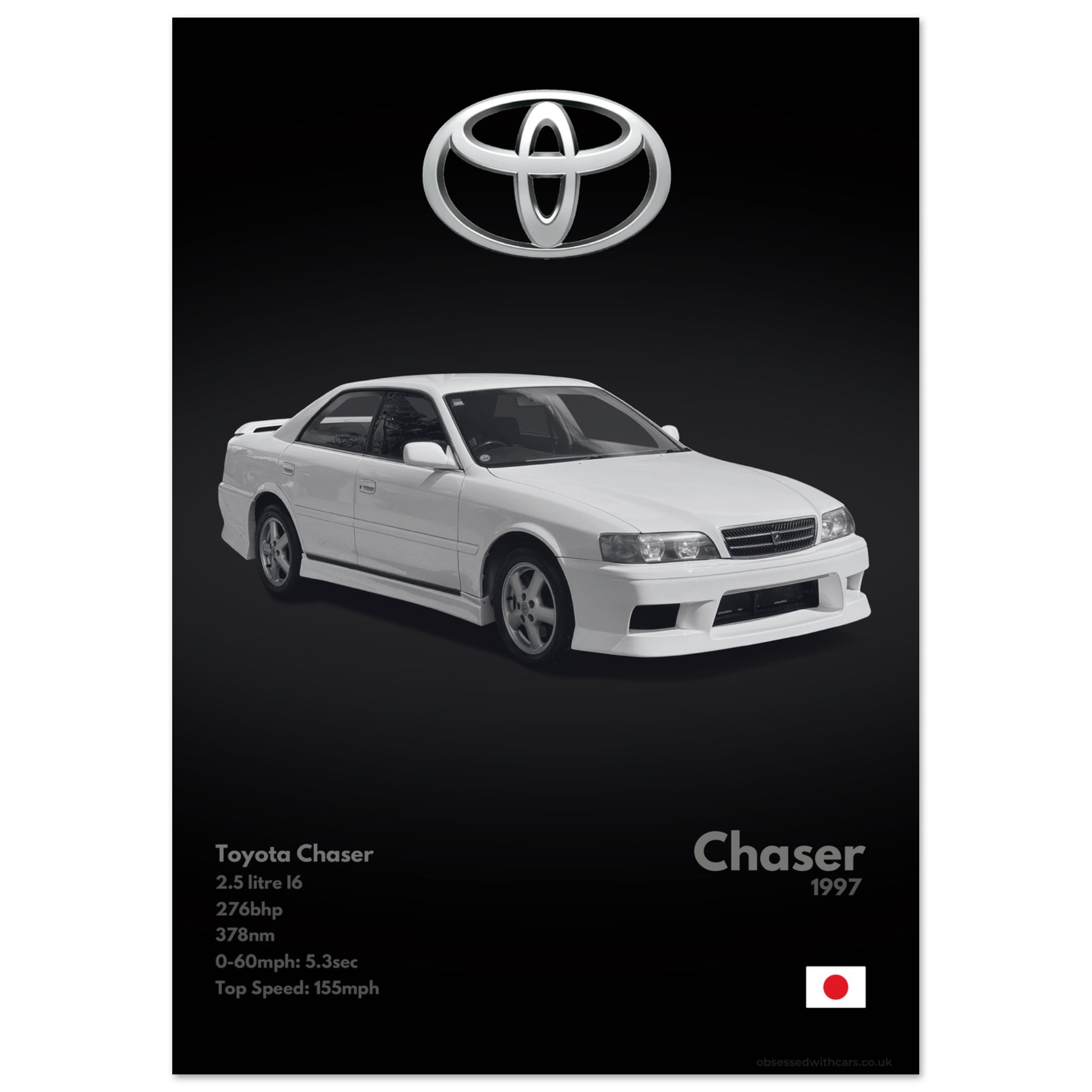 Toyota Chaser Poster - Monochrome Collection