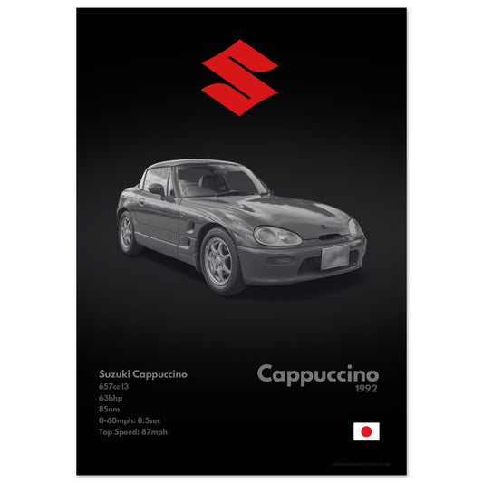 Suzuki Cappuccino Poster - Monochrome Collection