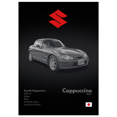 332 Suzuki Cappuccino Poster - Monochrome Collection